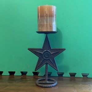 Metal Star Candle Holder with Candle
